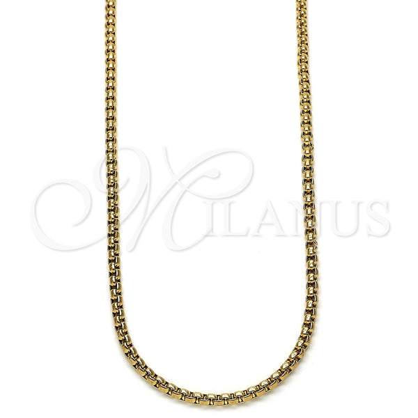 Gargantilla Elegante 04.63.1392.1.30 Acero Inoxidable, Pulido, Tono Dorado (03 MM Thickness, 30 Inches Length)