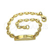 Pulsera Elegante 03.326.0003.08 Oro Laminado, Pulido, Tono Dorado (05 MM Thickness, 8 Inches Length)