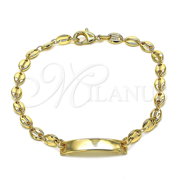Pulsera Elegante 03.326.0003.08 Oro Laminado, Pulido, Tono Dorado (05 MM Thickness, 8 Inches Length)