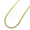 Gargantilla Basica 04.326.0001.18 Oro Laminado, Diseño de Puff Mariner, Pulido, Tono Dorado (Thickness, 18 Inches Length)