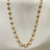 Gargantilla Basica 04.326.0001.18 Oro Laminado, Diseño de Puff Mariner, Pulido, Tono Dorado (Thickness, 18 Inches Length)