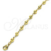 Pulsera Elegante 03.326.0005.08 Oro Laminado, Diseño de Bola, Pulido, Tono Dorado (05 MM Thickness, 8 Inches Length)