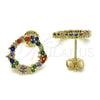 Arete Dormilona 02.94.0078 Oro Laminado, con Multicolor Zirconia Cubica, Pulido, Tono Dorado