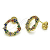 Arete Dormilona 02.94.0078 Oro Laminado, con Multicolor Zirconia Cubica, Pulido, Tono Dorado