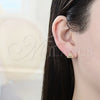 Arete Dormilona 02.94.0100 Oro Laminado, con Blanca Micro Pave, Pulido, Tono Dorado