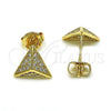 Arete Dormilona 02.94.0100 Oro Laminado, con Blanca Micro Pave, Pulido, Tono Dorado