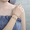 Pulsera Elegante 03.210.0067.4.08 Oro Laminado, Diseño de Elefante, con Negro and Blanca Zirconia Cubica, Pulido, Tono Dorado (07 MM Thickness, 8 Inches Length)