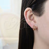 Argolla Huggie 02.94.0102.3.12 Oro Laminado, con Multicolor Cristal, Pulido, Tono Dorado