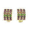 Argolla Huggie 02.94.0102.3.12 Oro Laminado, con Multicolor Cristal, Pulido, Tono Dorado