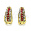 Argolla Huggie 02.94.0103.1.15 Oro Laminado, con Granate and Blanca Cristal, Pulido, Tono Dorado