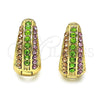 Argolla Huggie 02.94.0103.3.15 Oro Laminado, con Multicolor Cristal, Pulido, Tono Dorado