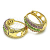 Argolla Huggie 02.94.0103.3.15 Oro Laminado, con Multicolor Cristal, Pulido, Tono Dorado