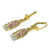 Arete Colgante 02.351.0010 Oro Laminado, Diseño de Guadalupe, Pulido, Tres Tonos