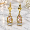 Arete Colgante 02.351.0010 Oro Laminado, Diseño de Guadalupe, Pulido, Tres Tonos