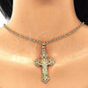 Dije Religioso 05.351.0016 Oro Laminado, Diseño de Crucifijo, Pulido, Tono Dorado