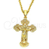 Dije Religioso 05.351.0016 Oro Laminado, Diseño de Crucifijo, Pulido, Tono Dorado