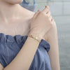 Pulsera con Placa 03.351.0019.07 Oro Laminado, Diseño de Elefante, Pulido, Tres Tonos (05 MM Thickness, 7 Inches Length)