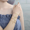 Rosario de Pulsera 03.351.0021.08 Oro Laminado, Diseño de Guadalupe, Pulido, Tres Tonos