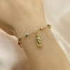 Rosario de Pulsera 03.351.0021.08 Oro Laminado, Diseño de Guadalupe, Pulido, Tres Tonos
