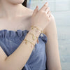 Pulsera Elegante 03.351.0030.07 Oro Laminado, Diseño de Guadalupe y Cruz, Pulido, Tres Tonos (07 MM Thickness, 7 Inches Length)
