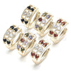 Argolla Huggie 02.237.0033.1.15 Oro Laminado, con Negro and Blanca Zirconia Cubica, Pulido, Tono Dorado