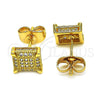 Arete Dormilona 02.344.0014 Oro Laminado, con Micro Pave Blanca, Pulido, Tono Dorado