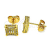 Arete Dormilona 02.344.0014 Oro Laminado, con Micro Pave Blanca, Pulido, Tono Dorado