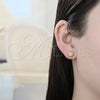 Arete Dormilona 02.344.0015.1 Rodio Laminado, con Zirconia Cubica Blanca, Pulido, Rodinado