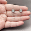 Arete Dormilona 02.344.0015.1 Rodio Laminado, con Zirconia Cubica Blanca, Pulido, Rodinado