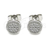 Arete Dormilona 02.344.0015.1 Rodio Laminado, con Zirconia Cubica Blanca, Pulido, Rodinado