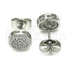 Arete Dormilona 02.344.0015.1 Rodio Laminado, con Zirconia Cubica Blanca, Pulido, Rodinado