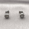 Arete Dormilona 02.344.0015.1 Rodio Laminado, con Zirconia Cubica Blanca, Pulido, Rodinado