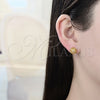 Arete Dormilona 02.344.0017 Oro Laminado, con Blanca Micro Pave, Pulido, Tono Dorado