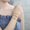 Pulsera Bolo Ajustable 03.362.0011.11 Oro Laminado, Diseño de Baguette, con Multicolor Zirconia Cubica and Multicolor Micro Pave, Pulido, Tono Dorado (01 MM Thickness, 11 Inches Length)