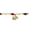 Pulsera de Dije 03.213.0086.07 Oro Laminado, Diseño de Elefante, Pulido, Tono Dorado (04 MM Thickness, 7 Inches Length)