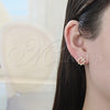 Arete Dormilona 02.156.0332 Oro Laminado, con Blanca Zirconia Cubica, Pulido, Tono Dorado