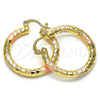 Argolla Mediana 02.170.0109.1.30 Oro Laminado, Diamantado, Tres Tonos
