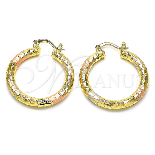 Argolla Mediana 02.170.0109.1.30 Oro Laminado, Diamantado, Tres Tonos