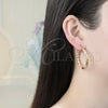 Argolla Mediana 02.170.0125.1.40 Oro Laminado, Diamantado, Tres Tonos