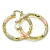 Argolla Mediana 02.170.0125.1.40 Oro Laminado, Diamantado, Tres Tonos