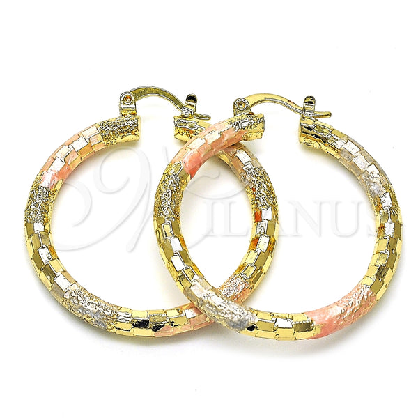 Argolla Mediana 02.170.0125.1.40 Oro Laminado, Diamantado, Tres Tonos