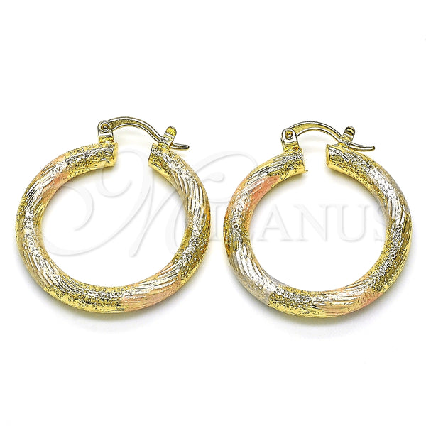 Argolla Mediana 02.170.0232.1.30 Oro Laminado, Mate, Tres Tonos