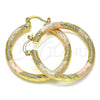 Argolla Mediana 02.170.0232.1.40 Oro Laminado, Pulido, Tres Tonos