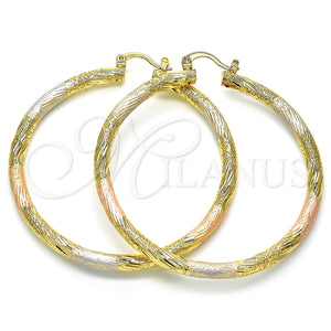 Argolla Grande 02.170.0232.1.60 Oro Laminado, Pulido, Tres Tonos