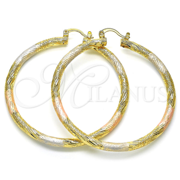 Argolla Grande 02.170.0232.1.60 Oro Laminado, Pulido, Tres Tonos