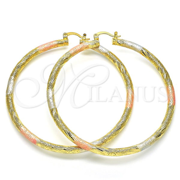 Argolla Extra Grande 02.170.0232.1.70 Oro Laminado, Mate, Tres Tonos