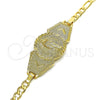 Pulsera Elegante 03.351.0035.07 Oro Laminado, Diseño de Guadalupe, Pulido, Tono Dorado (Grosor 05 MM, 7 Pulgadas de Largo)