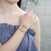 Pulsera Elegante 03.351.0040.07 Oro Laminado, Diseño de Guadalupe, con Granate Cristal, Pulido, Tono Dorado (05 MM Thickness, 7 Inches Length)