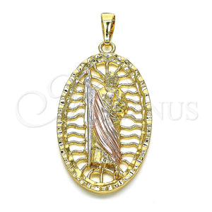 Dije Religioso 05.351.0021 Oro Laminado, Diseño de San Judas, Pulido, Tres Tonos