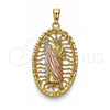 Dije Religioso 05.351.0021 Oro Laminado, Diseño de San Judas, Pulido, Tres Tonos
